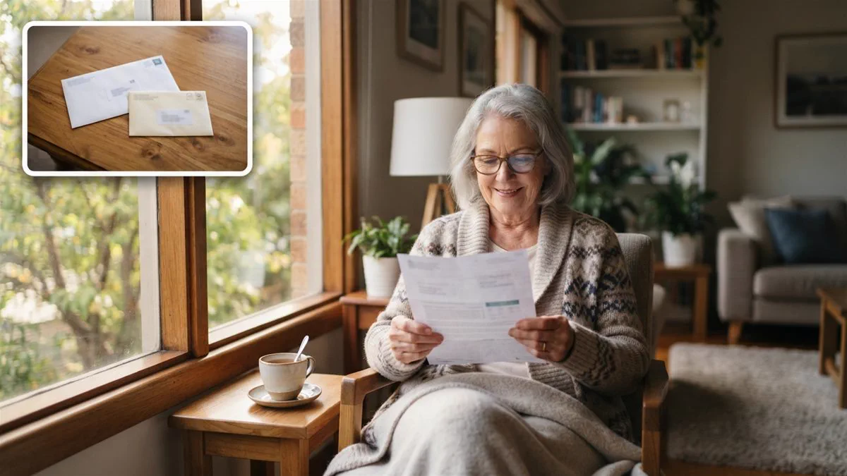 An older person reading a fund letter at a window in soft afternoon light.